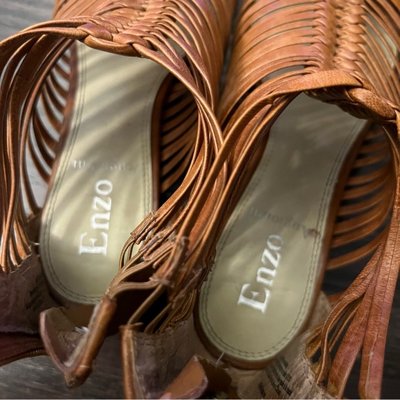 Enzo Angialini leather straps sandals,size 8.5,summer/spring fashion,small wedge - Picture 3 of 12